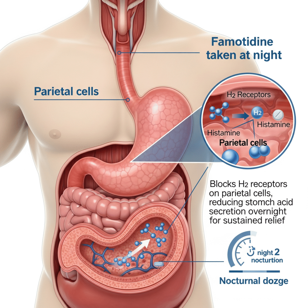 best time to take famotidine for GERD
