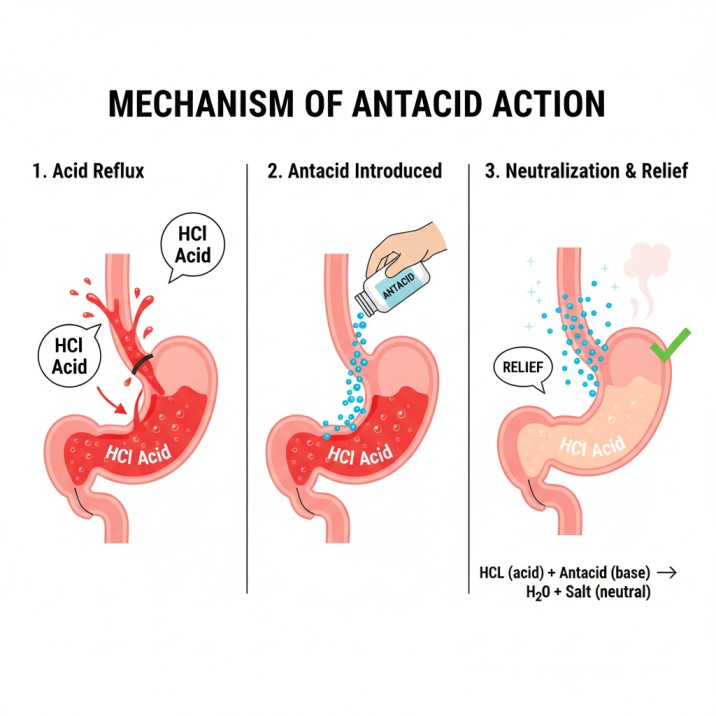 How Antacid works on Acid Reflux