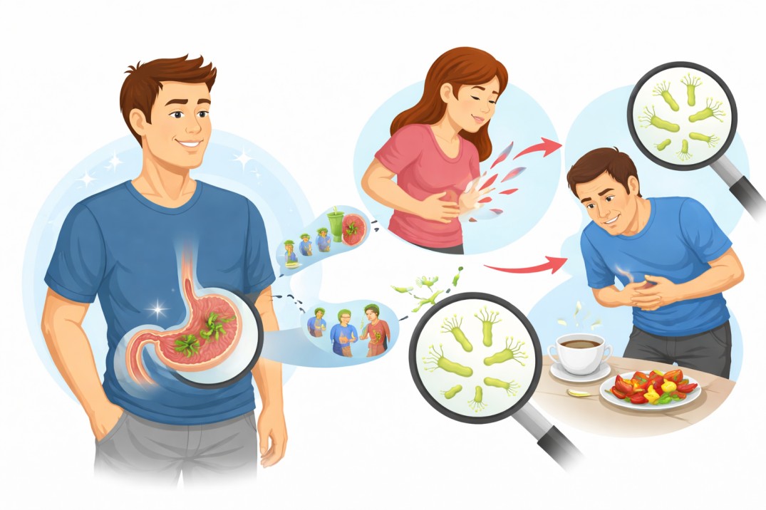 how is h pylori spread