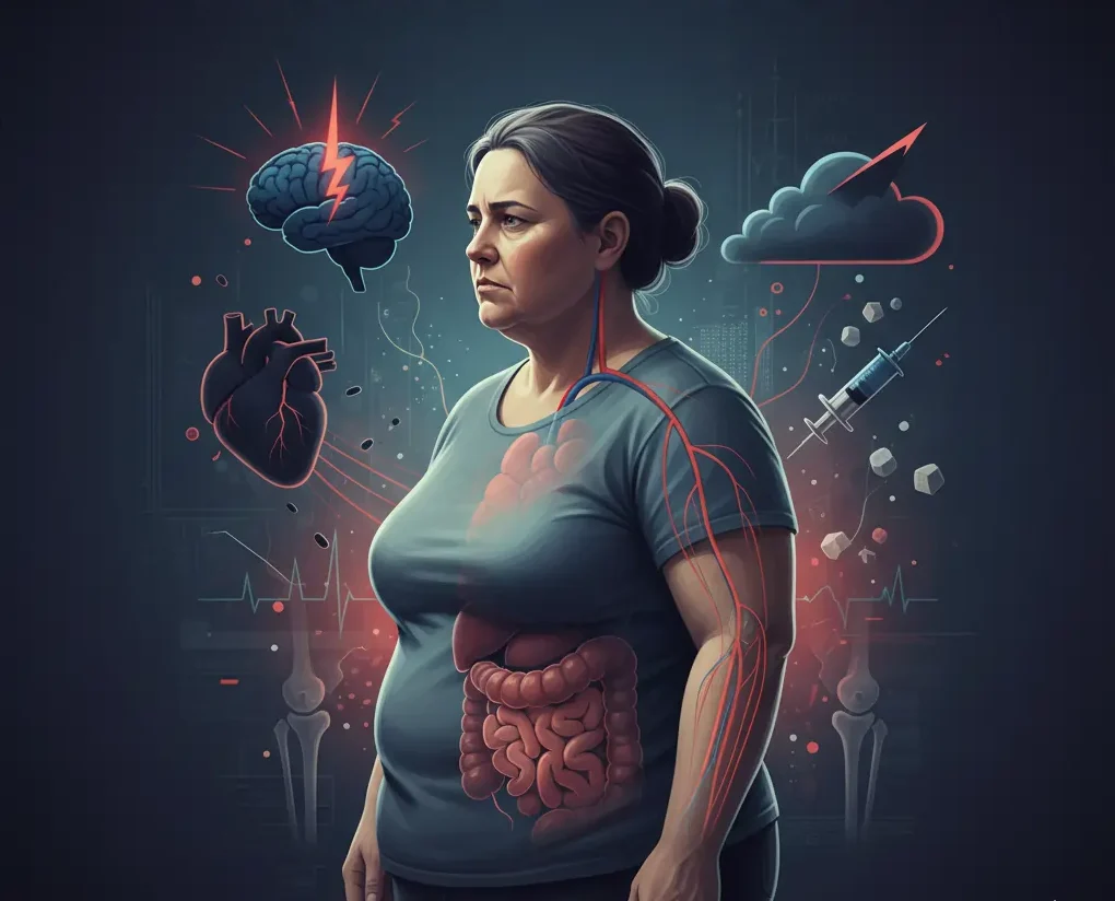 صورة توضح اضرار السمنة على اعضاء الجسم